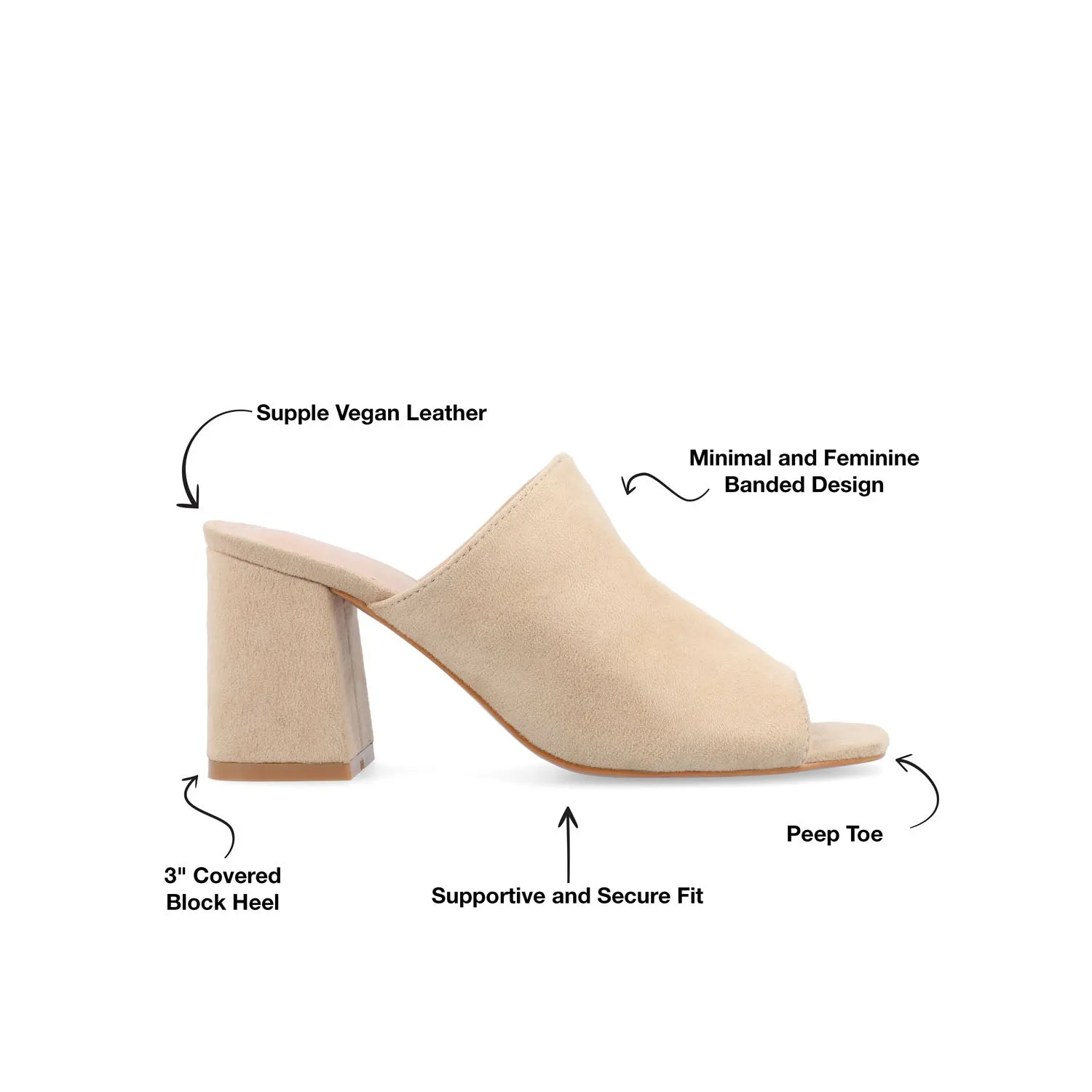 ADELAIDE MULE BLOCK HEELS IN WIDE