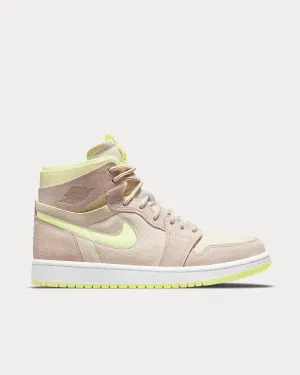 Air Jordan 1 Zoom Air Comfort Pearl White / Light Lemon Twist / White / Fossil High Top Sneakers