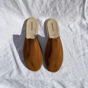 Antonia Suede Slide- GOLDEN POPPY