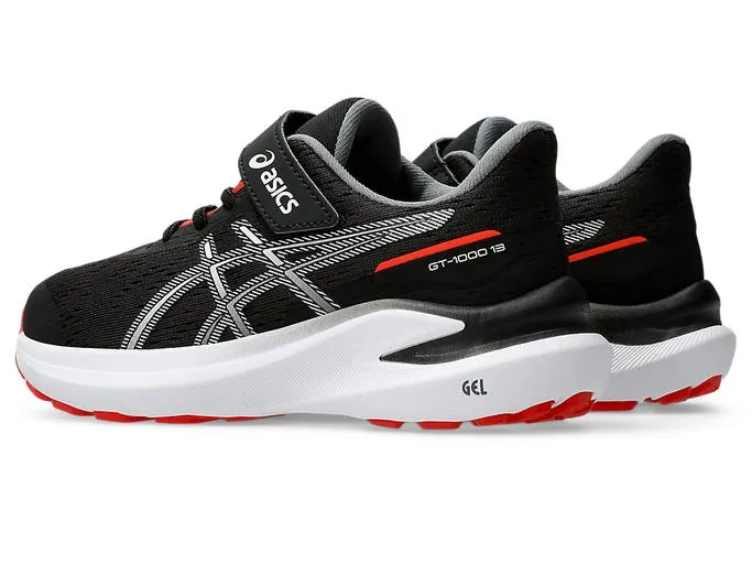 ASICS KID'S GEL GT 1000 13 PS BLACK/RED RUNNING SHOES