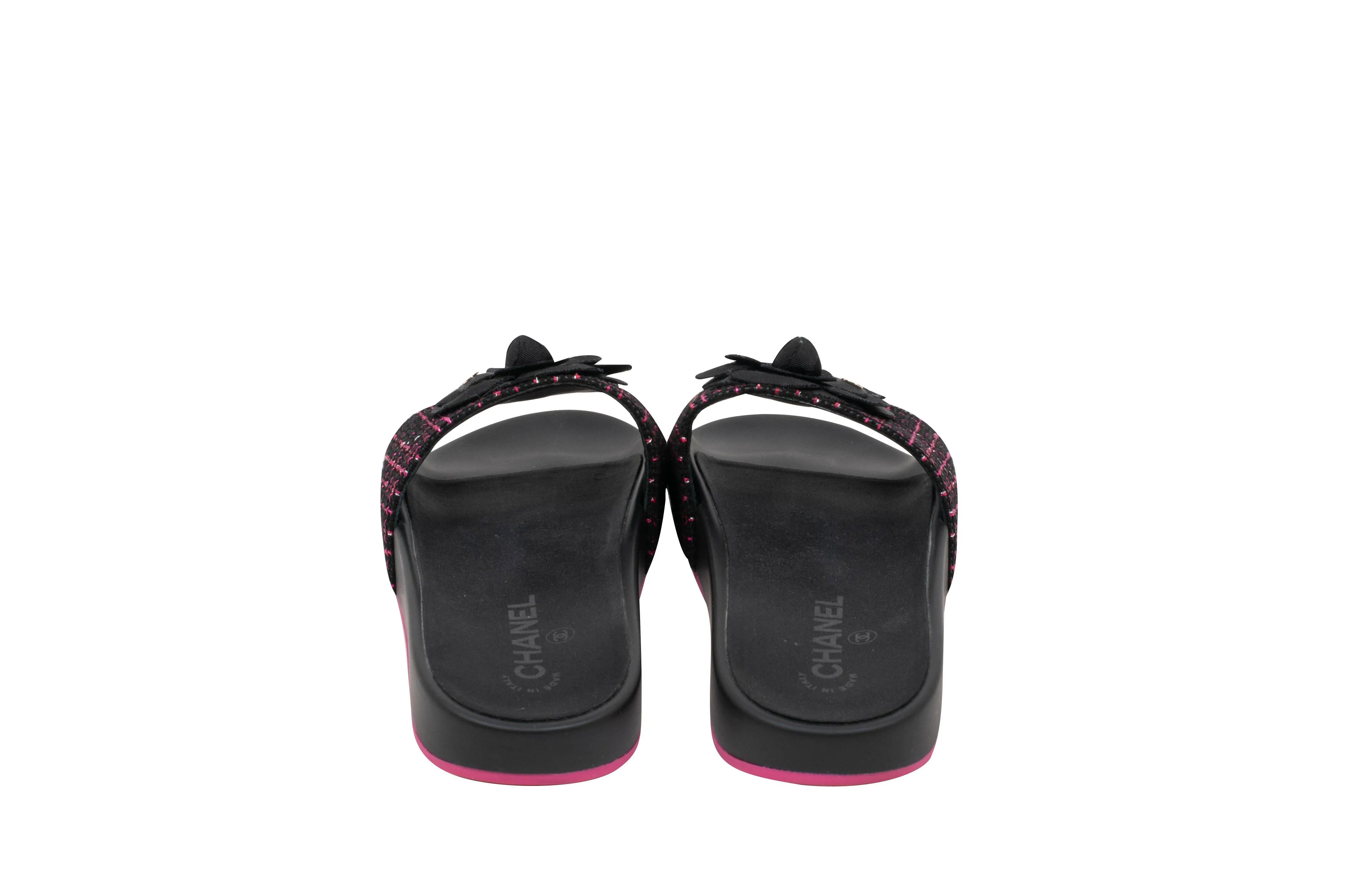 Black Pink Mules