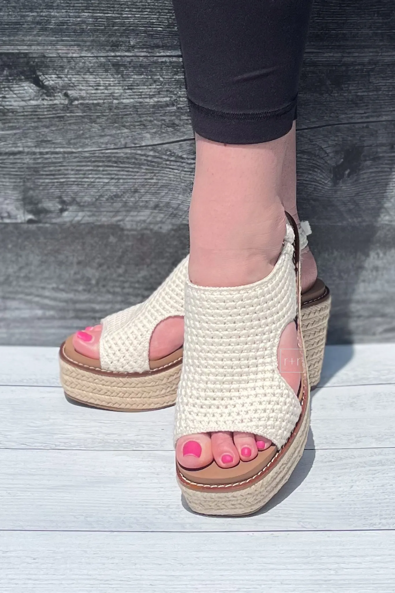 Corkys Freddie Natural Ivory Crochet Espadrilles