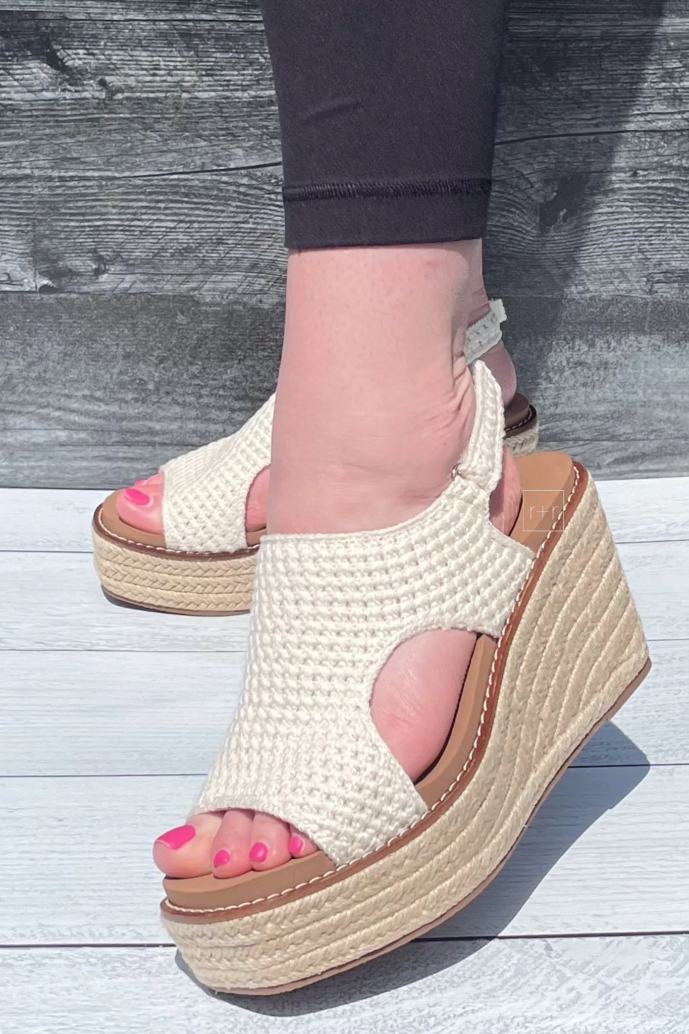 Corkys Freddie Natural Ivory Crochet Espadrilles