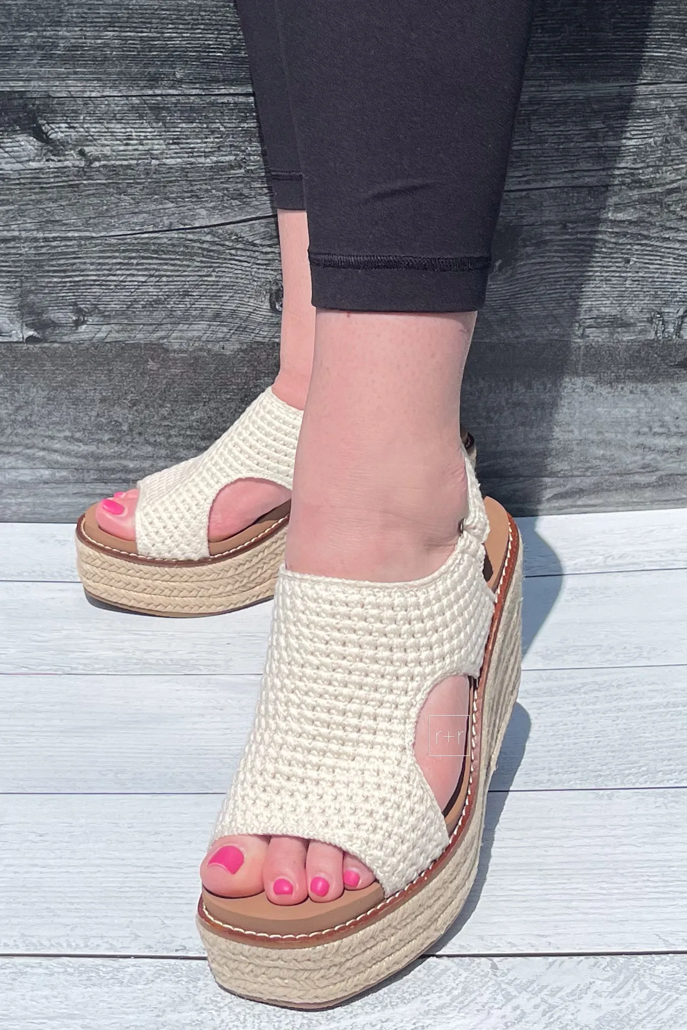 Corkys Freddie Natural Ivory Crochet Espadrilles