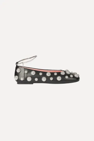 Crystal Studs Ballerina - Black
