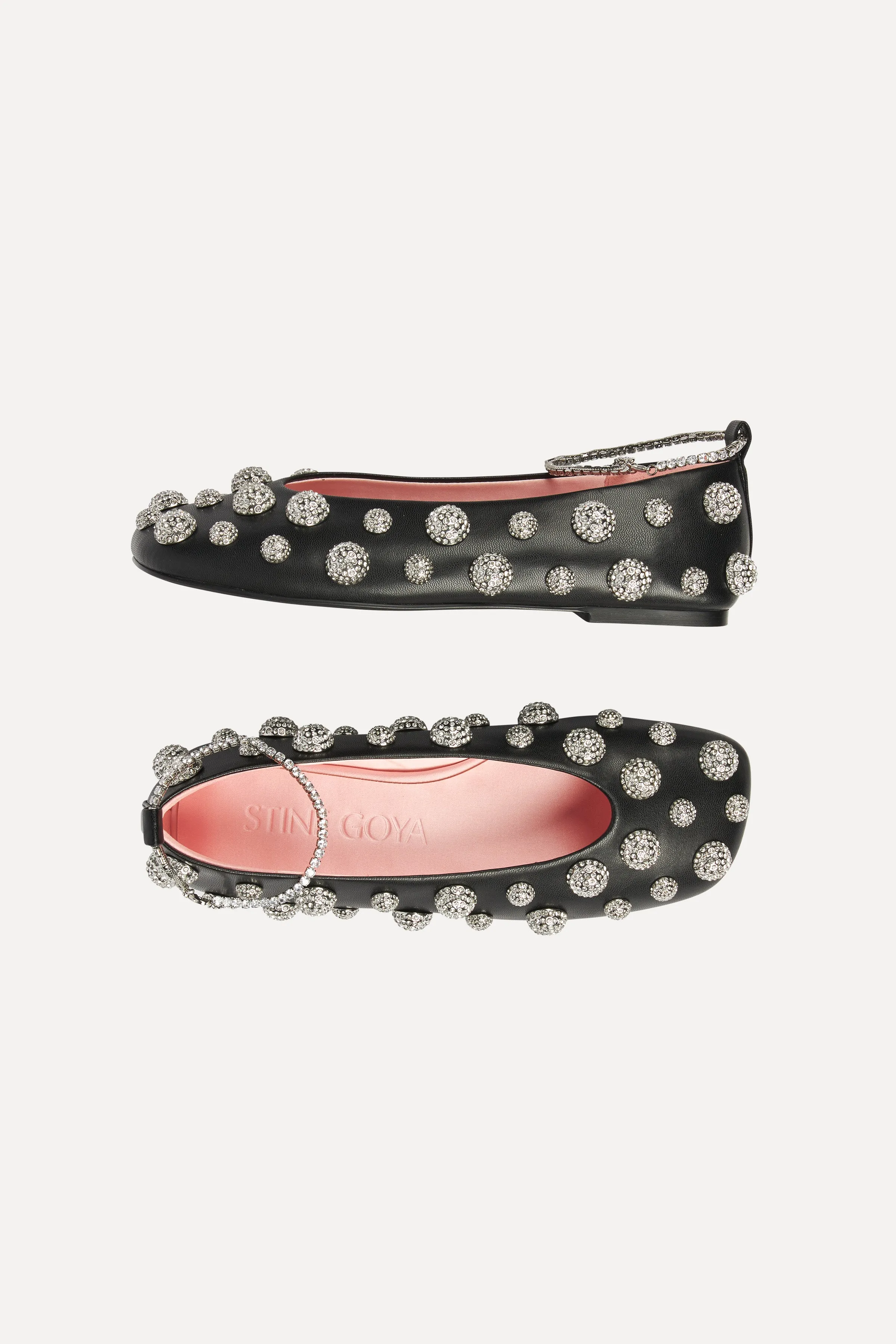 Crystal Studs Ballerina - Black