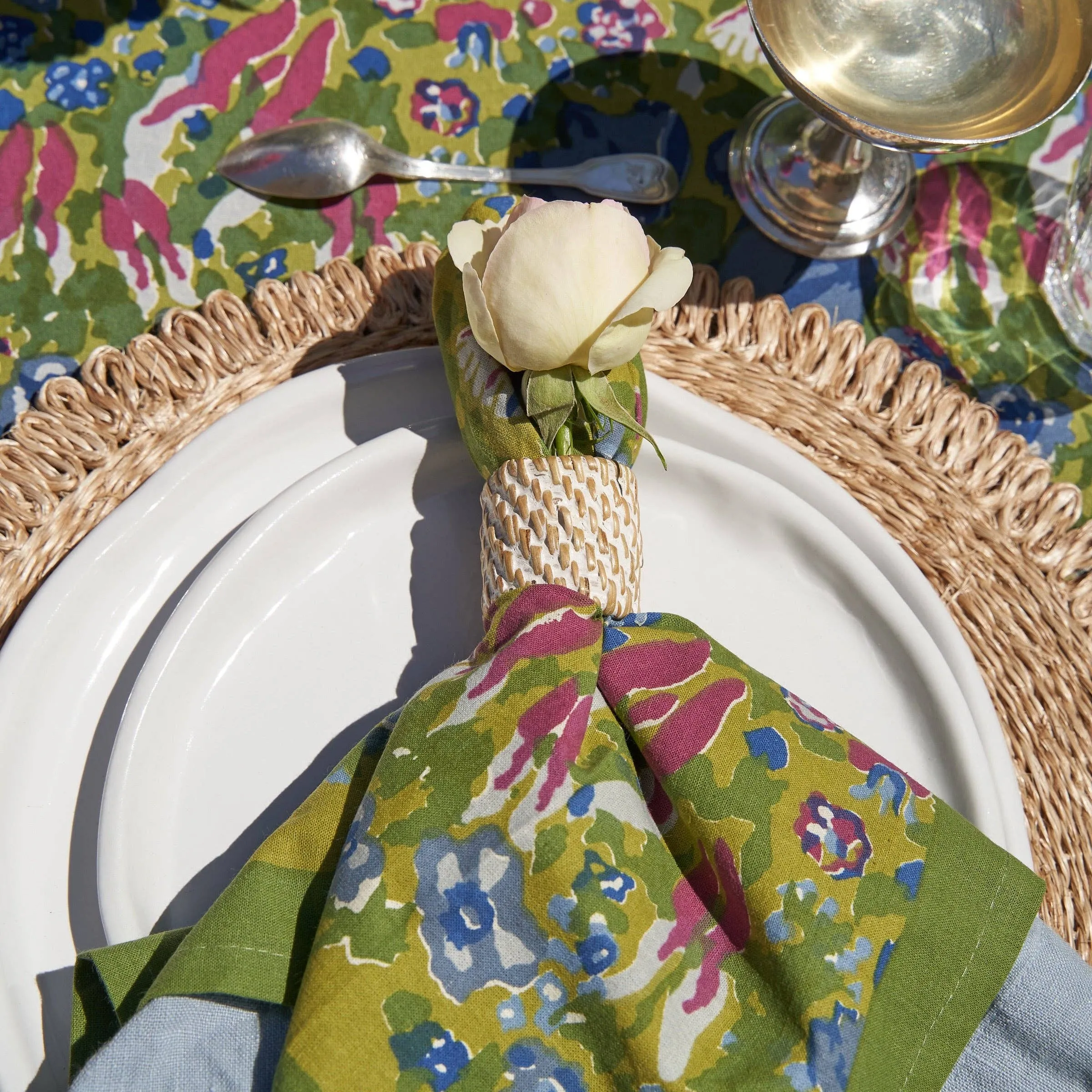 Everyday Whitewash Napkin Ring  - Set of 4
