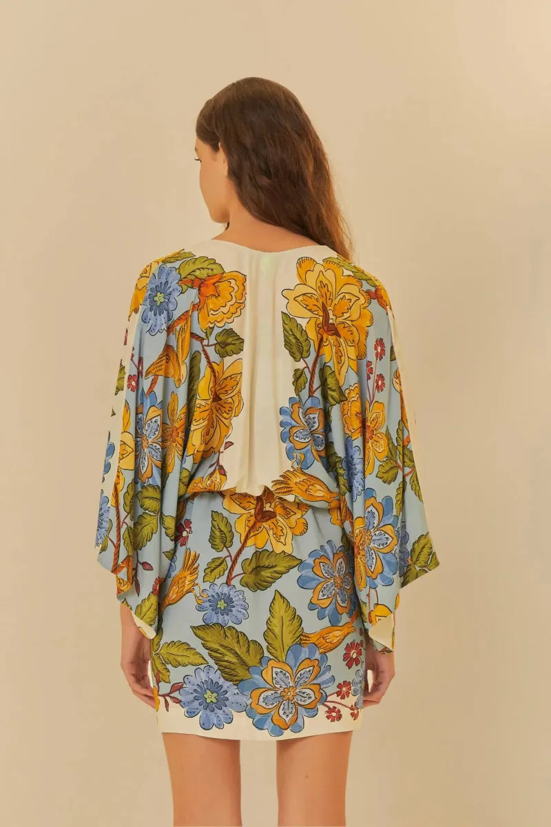 FARM RIO Short Sleeve Printed Naturaleza Dress