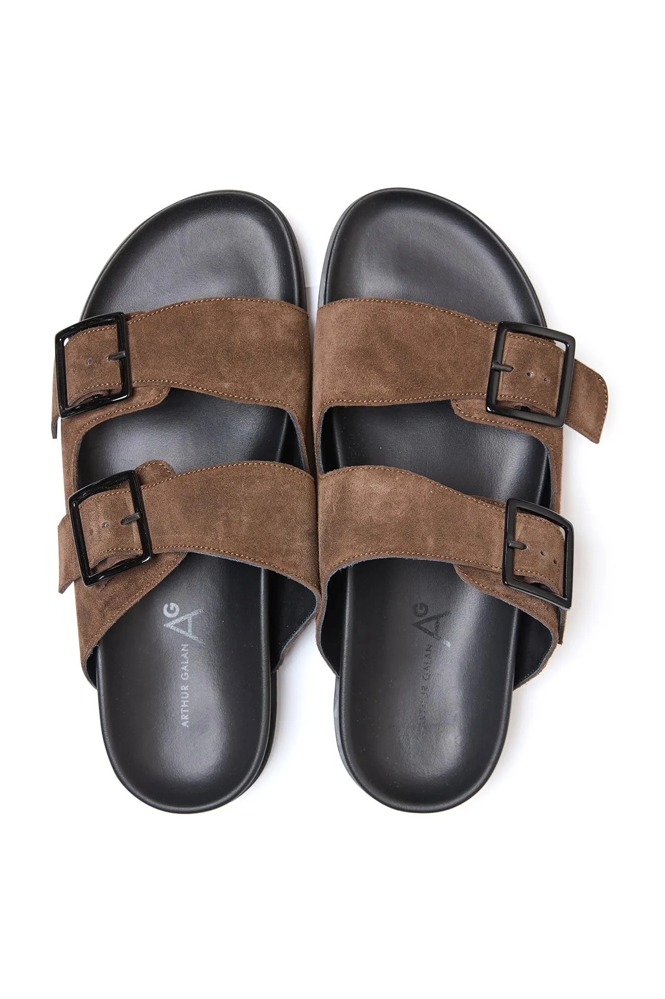 Felipe Double Strap Suede Sandal in Tan