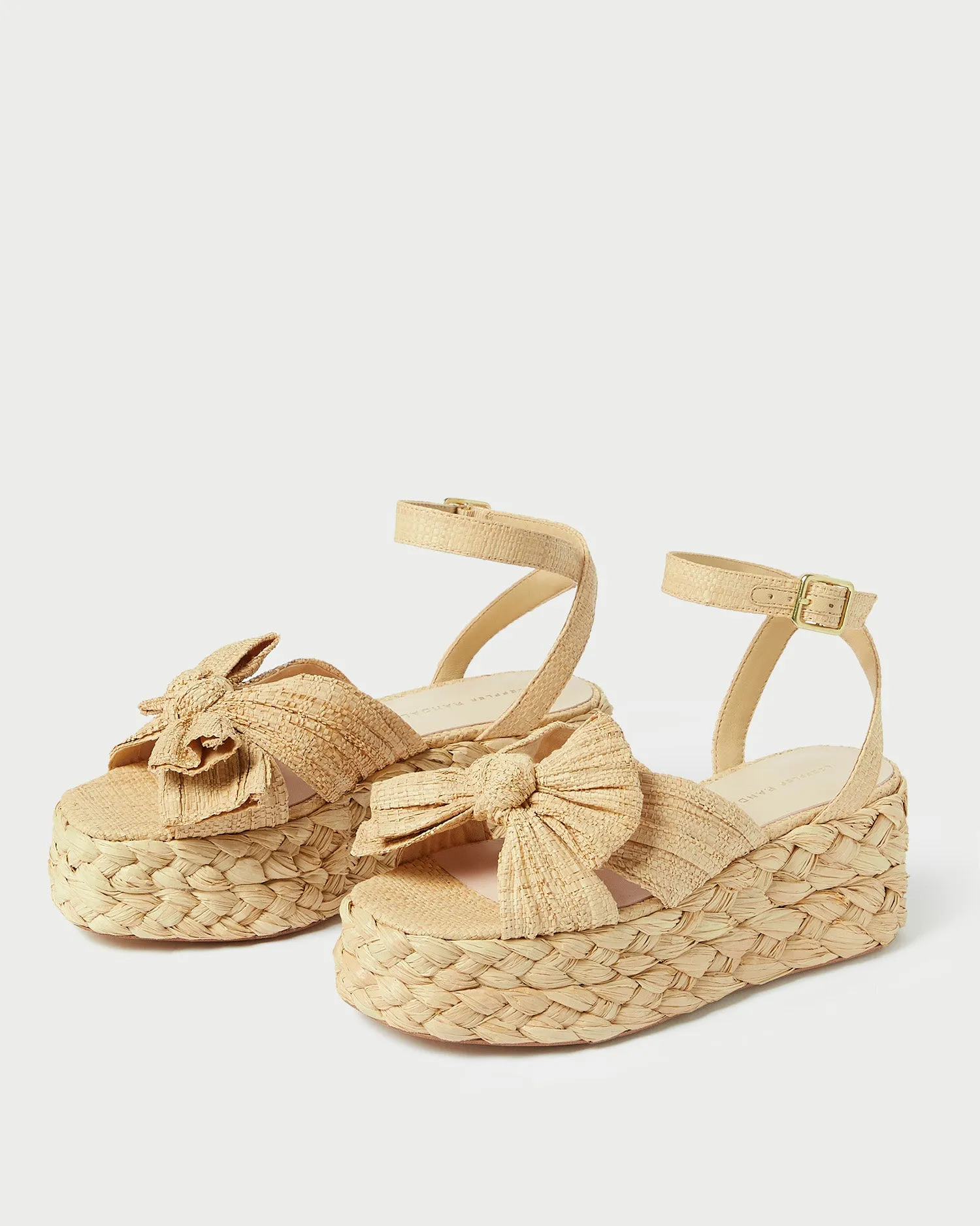 Gaby Natural Pleated Bow Espadrille