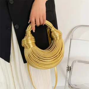 Golden Luxury Handwoven Noodle Bags