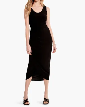 High Twist Ruched Dress in Black Onyx | Black Onyx