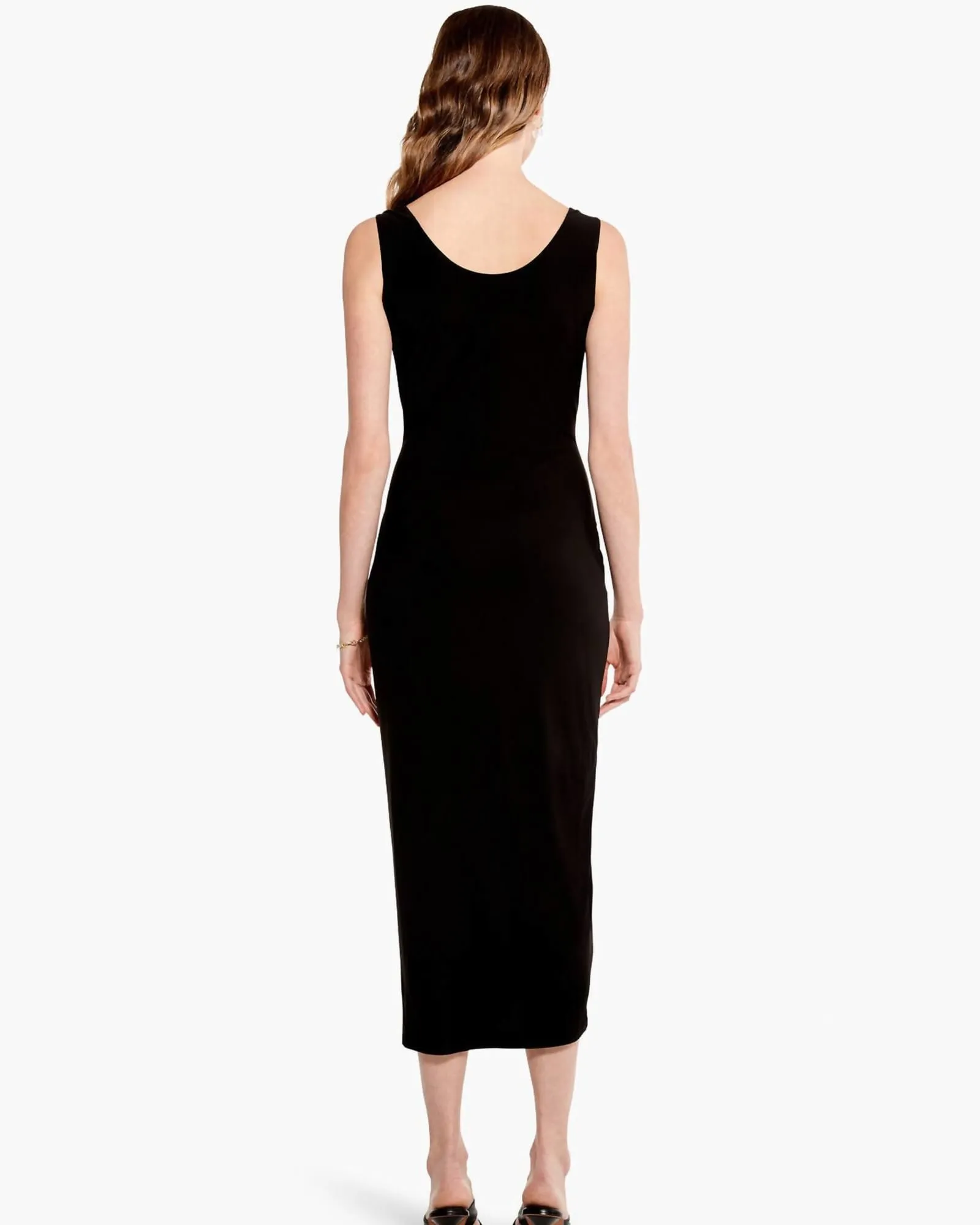 High Twist Ruched Dress in Black Onyx | Black Onyx