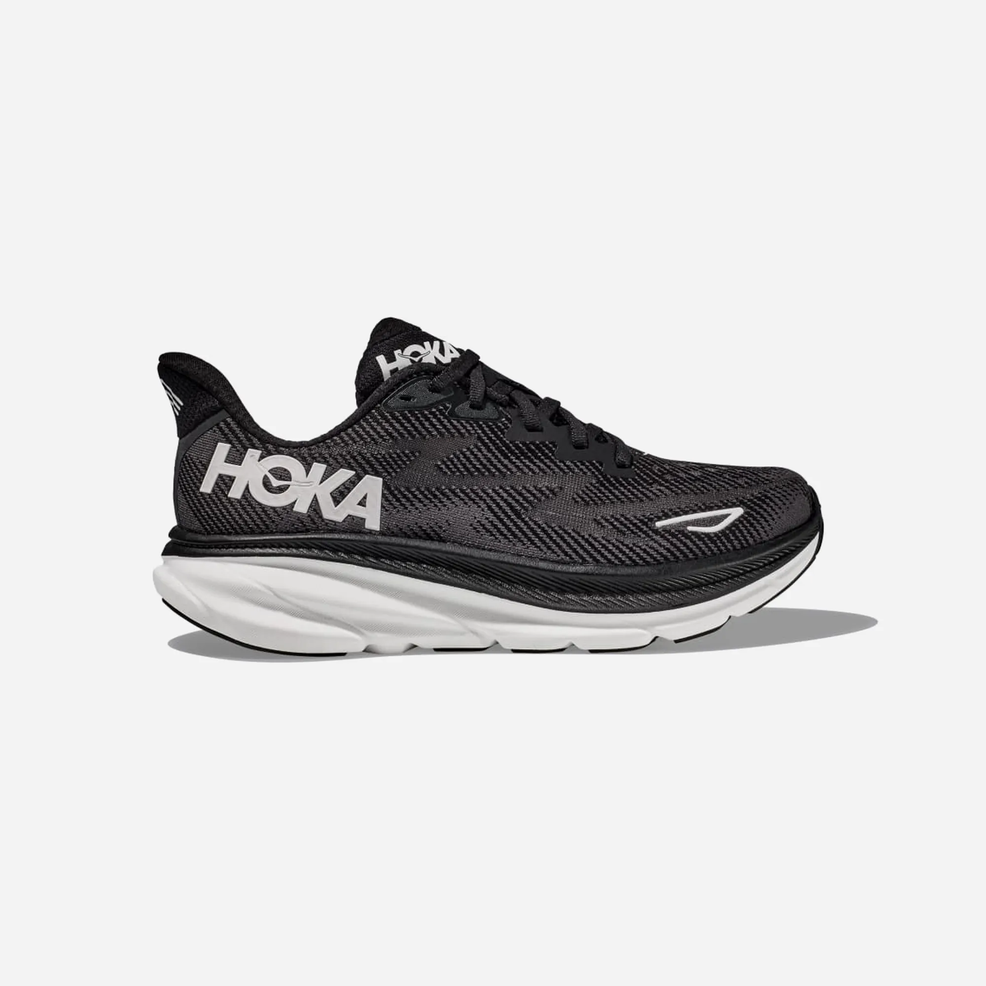 Hoka Clifton 9 black white WMNS