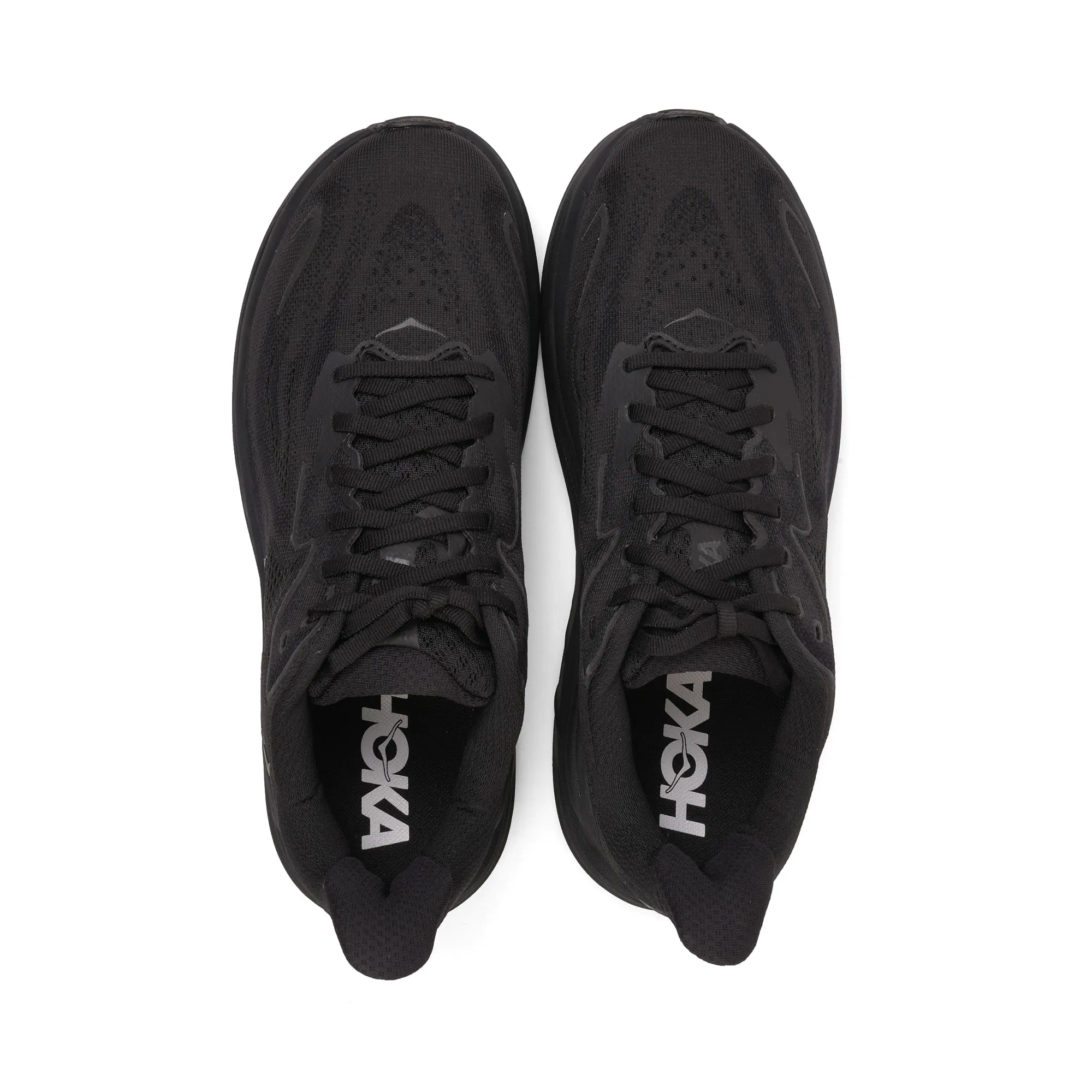 HOKA MEN'S RUNNING SHOES CLIFTON 9 BLACK/BLACK