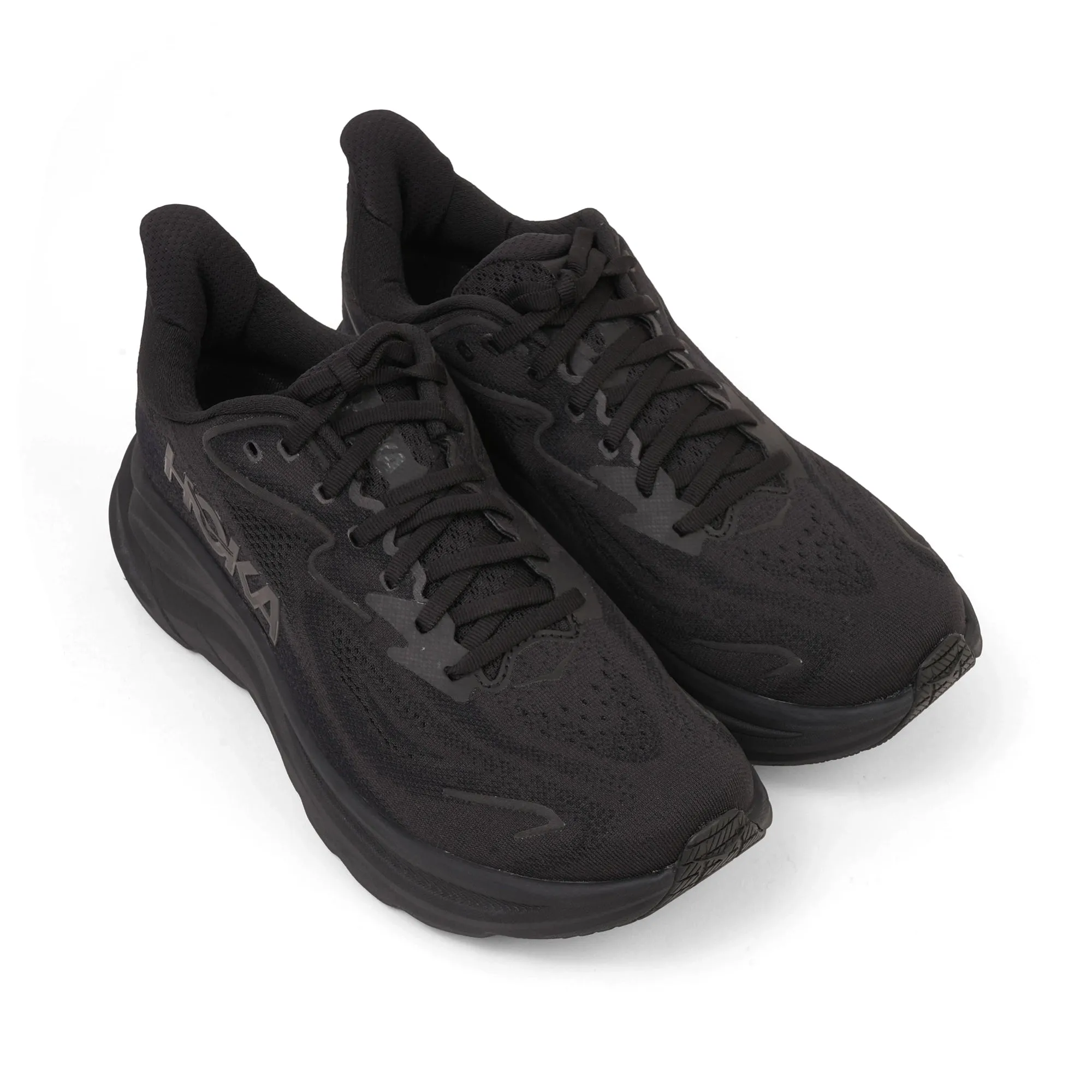 HOKA MEN'S RUNNING SHOES CLIFTON 9 BLACK/BLACK