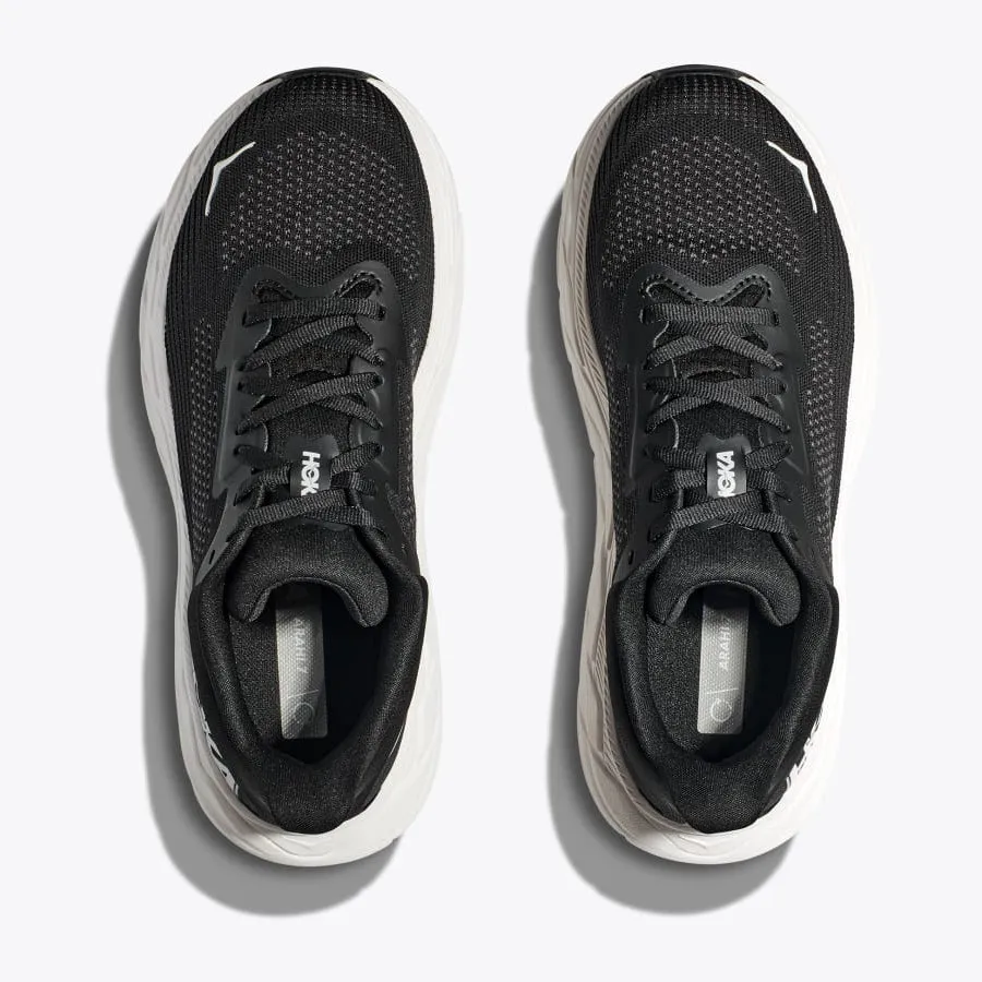 Hoka Women's Arahi 7 Wide Fit Running Shoes Black / White