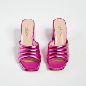 Ibiza Metallic Pink block heel