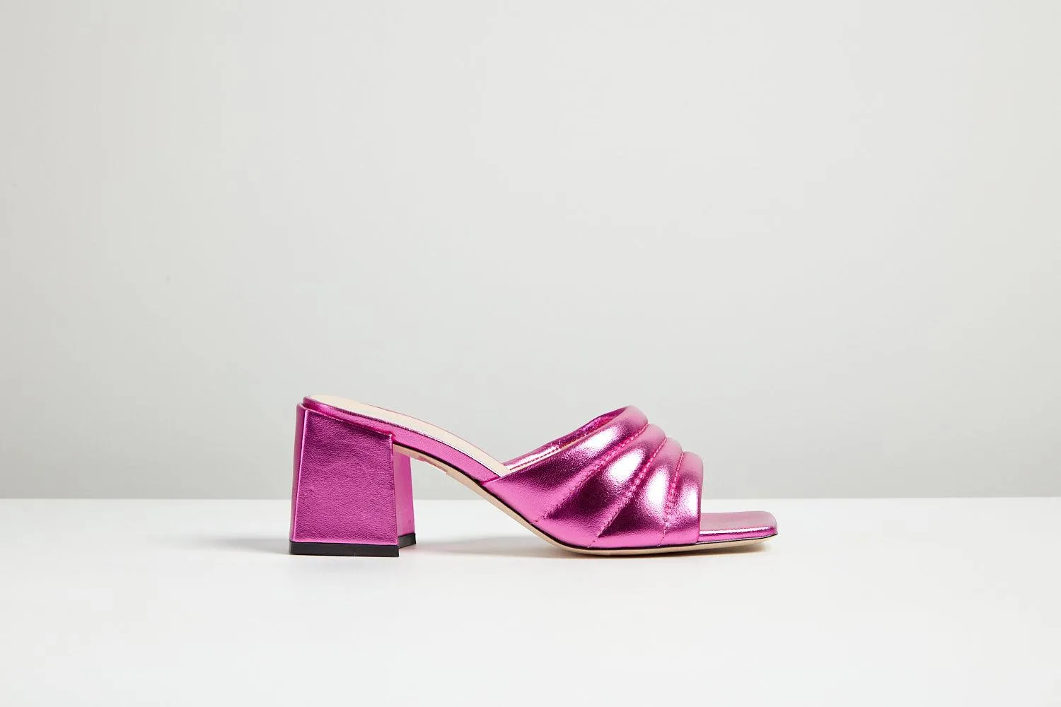 Ibiza Metallic Pink block heel