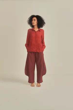 Lefkada Lobed Handwoven Stripe Pants