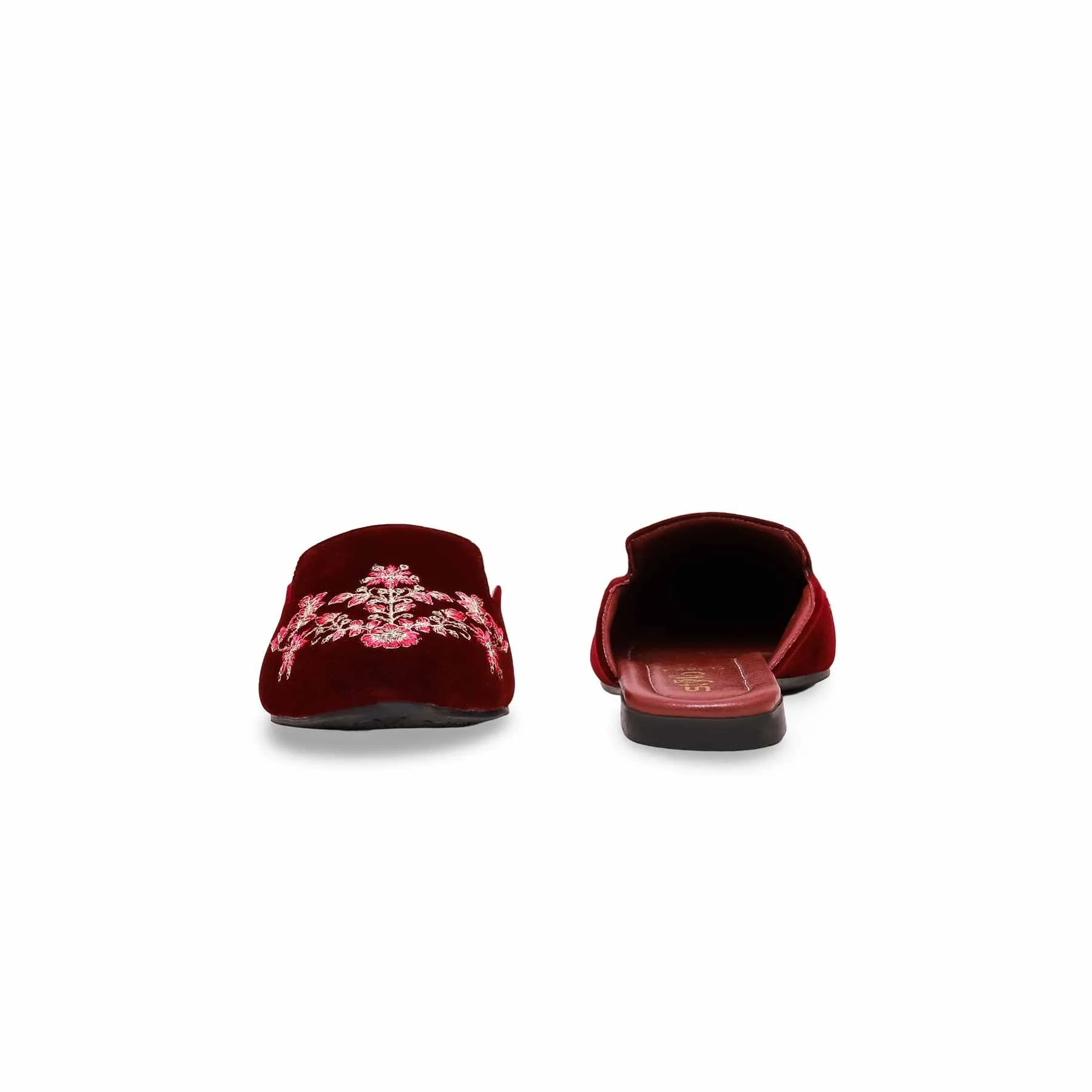Maroon Back Open Mule CL1854