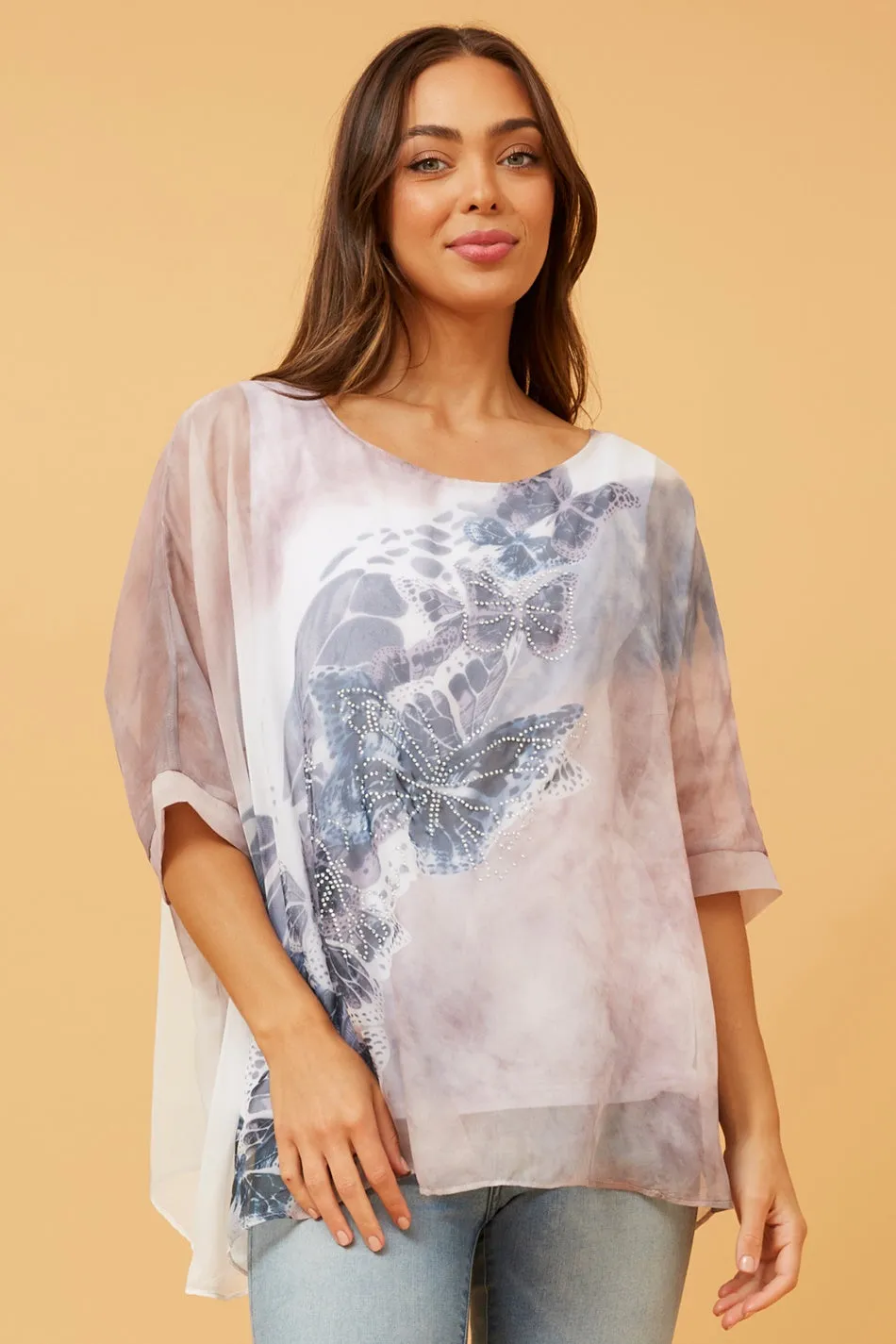 MARY BUTTERFLY PRINT TOP