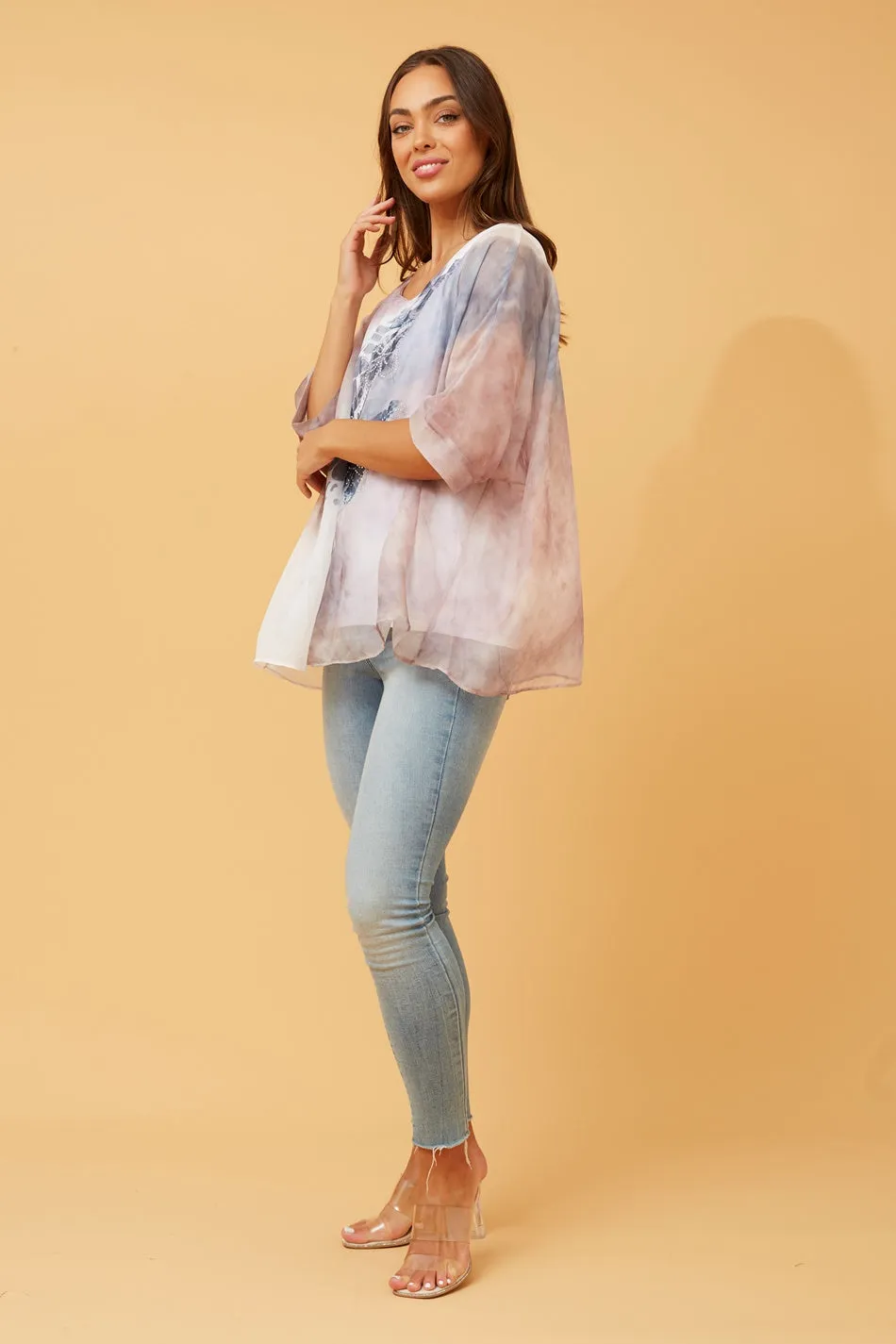 MARY BUTTERFLY PRINT TOP
