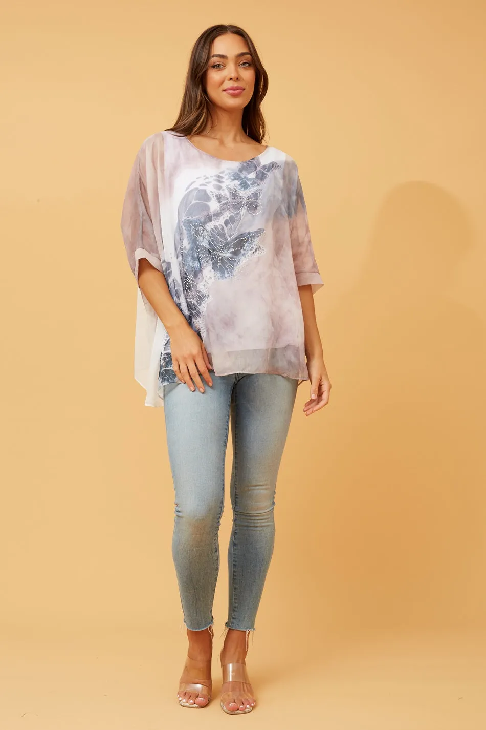 MARY BUTTERFLY PRINT TOP