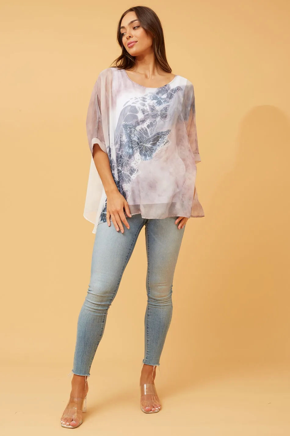 MARY BUTTERFLY PRINT TOP