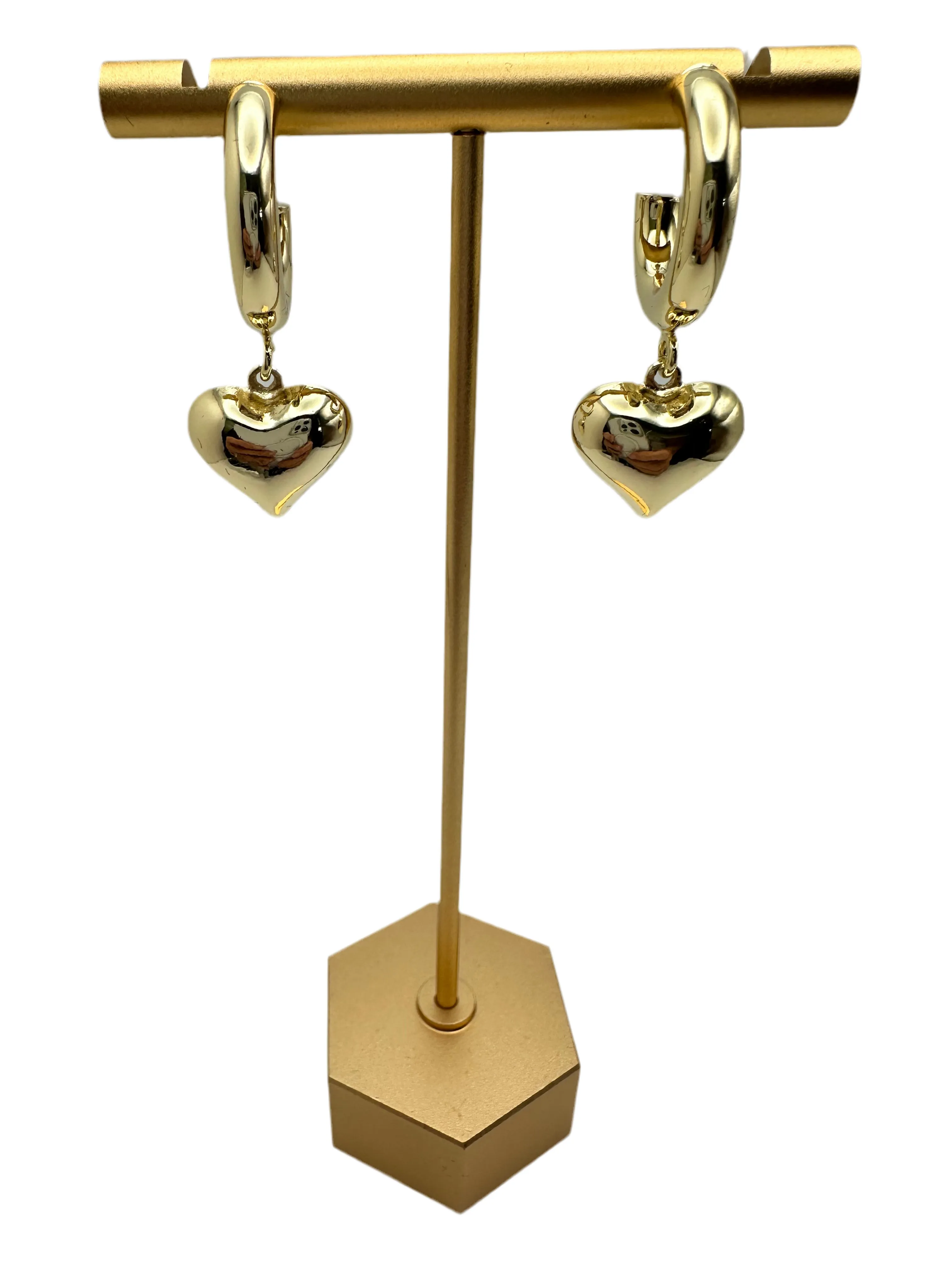 Polished Puffy Heart Earrings