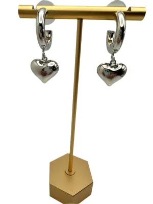 Polished Puffy Heart Earrings