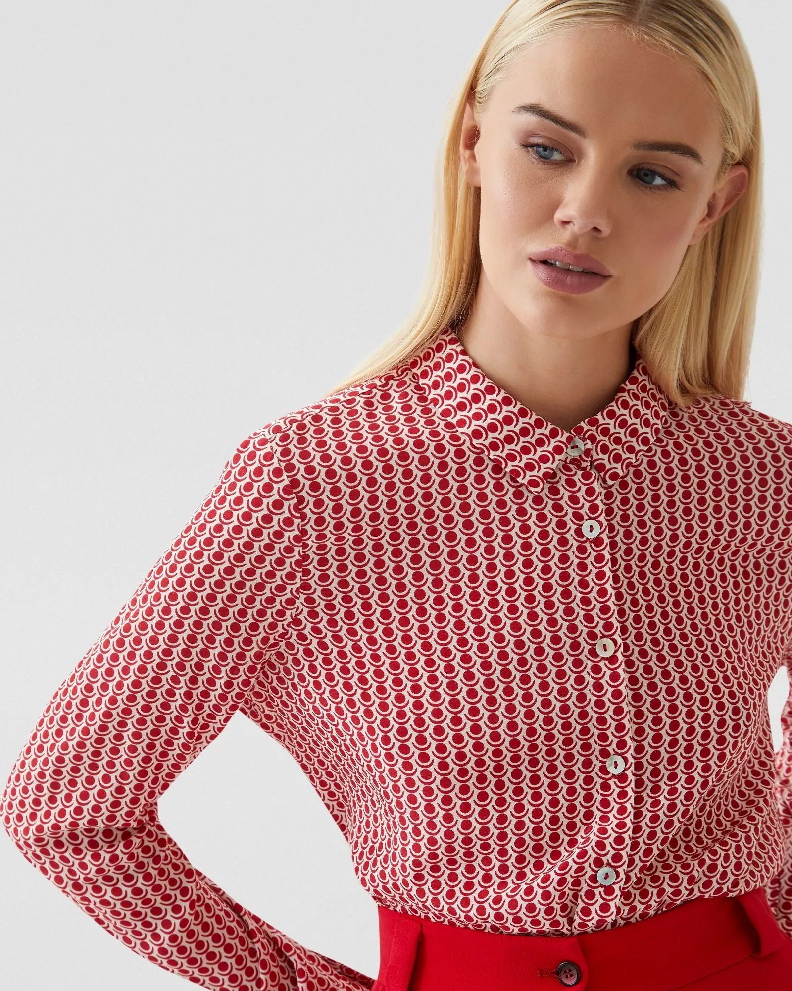 Poppy Spot Print Blouse