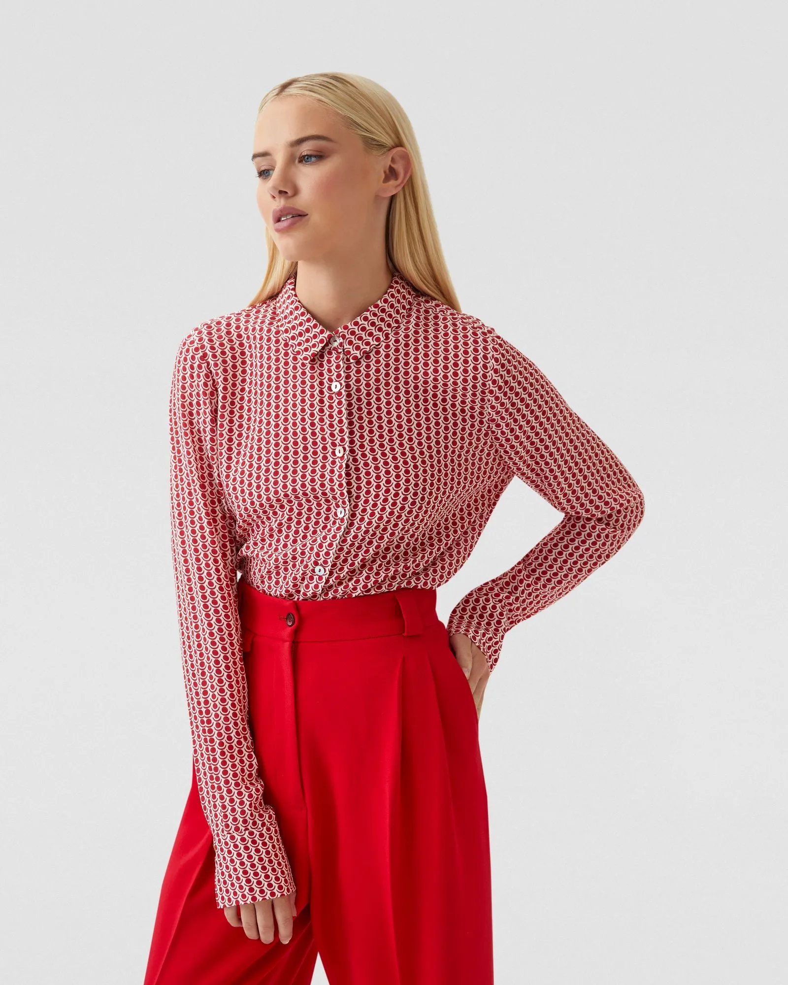 Poppy Spot Print Blouse