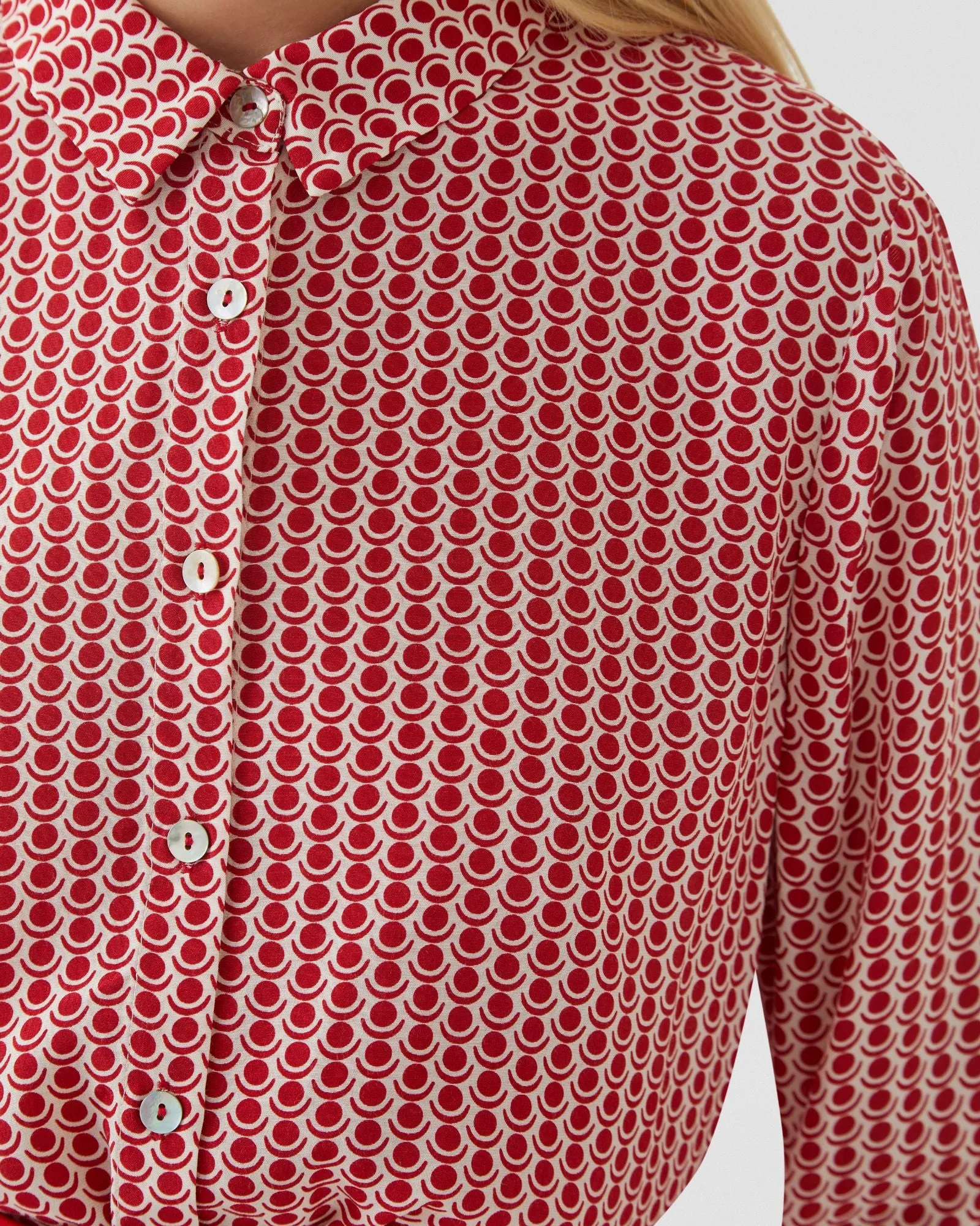 Poppy Spot Print Blouse