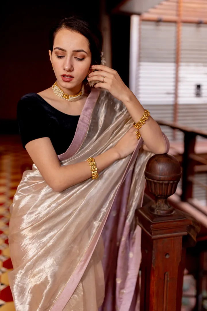SILVER TISSUE SAREE