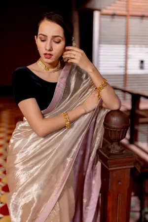 SILVER TISSUE SAREE