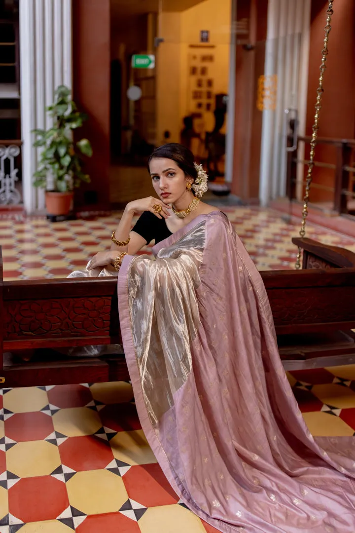 SILVER TISSUE SAREE