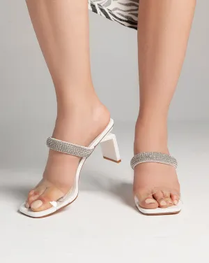 Strass Mules - Sandals - White