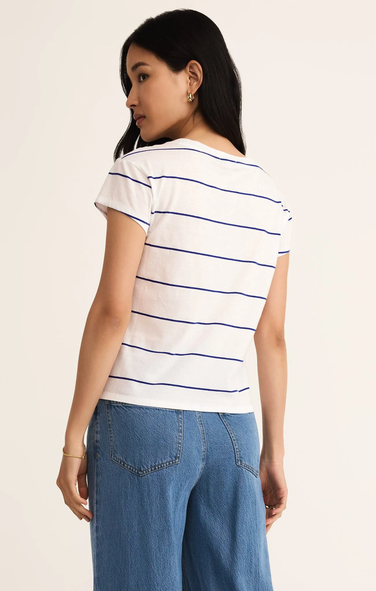 Stripe Modern V-Neck Tee