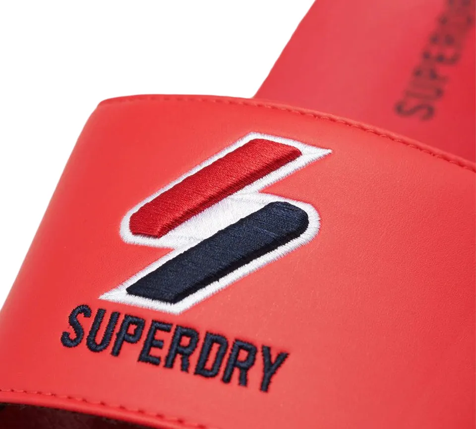 Superdry Core Pool MF310132ARXG Sliders Red UK S-L