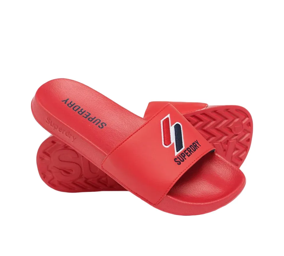 Superdry Core Pool MF310132ARXG Sliders Red UK S-L