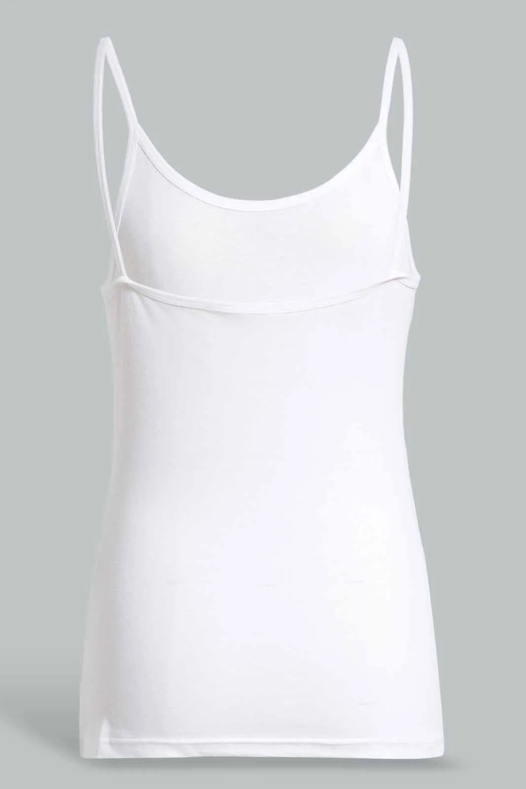White Plain Strappy Vest