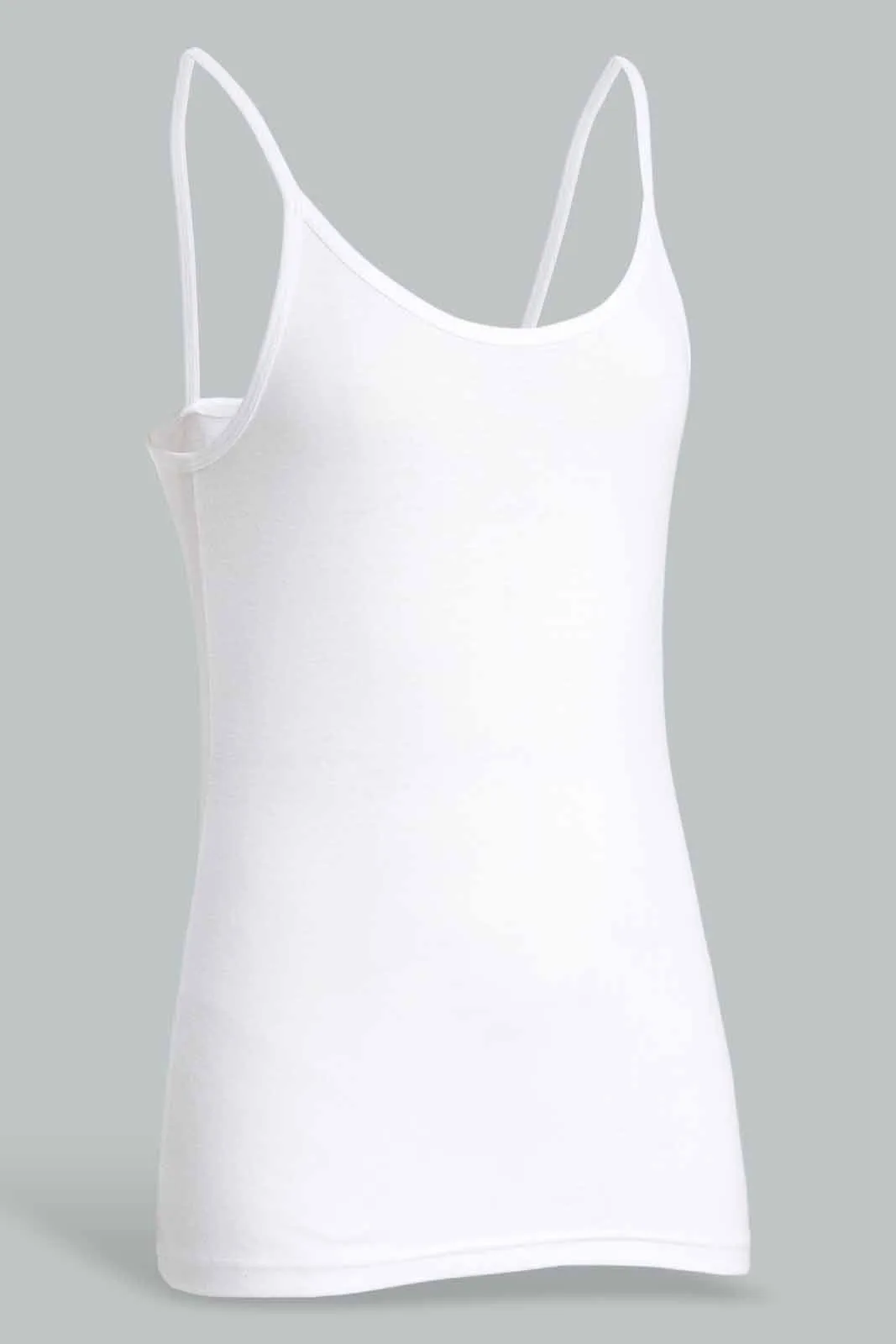 White Plain Strappy Vest