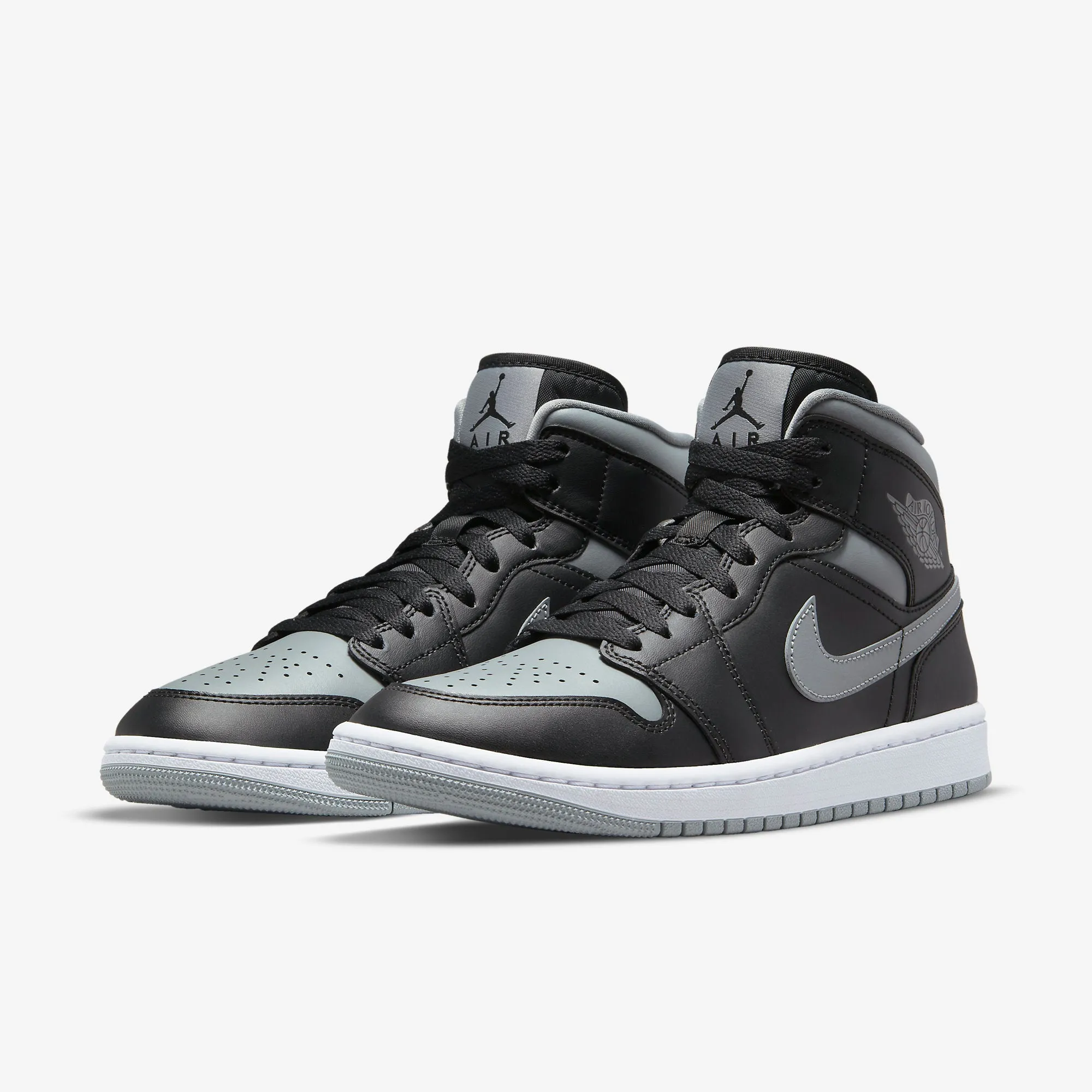 Women's Air Jordan 1 Mid "Shadow" (Black/Particle Grey)(BQ6472-007)