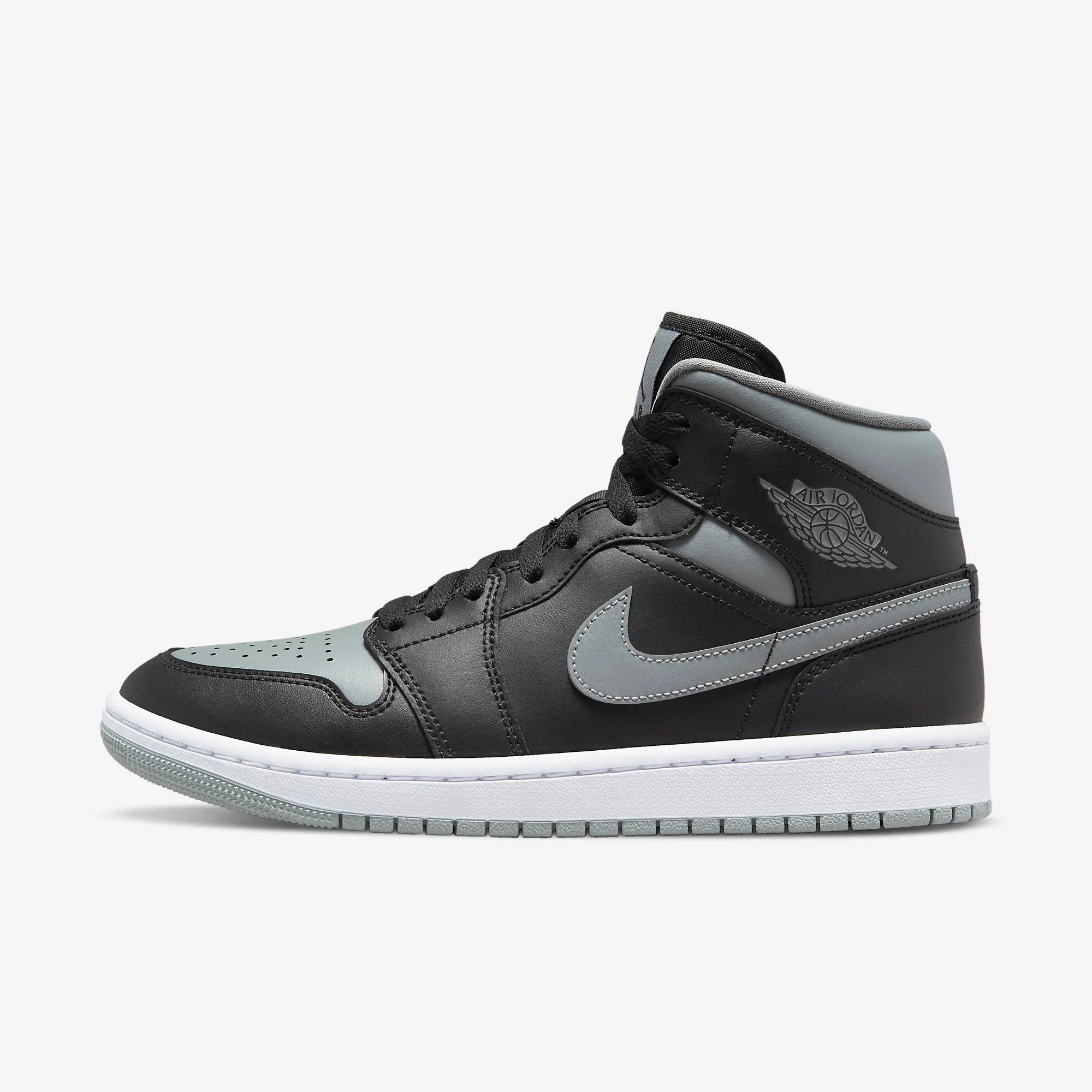 Women's Air Jordan 1 Mid "Shadow" (Black/Particle Grey)(BQ6472-007)